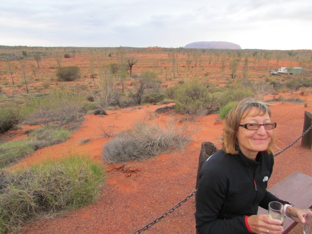 Sarah sipping Champagne - AR can just about be seen