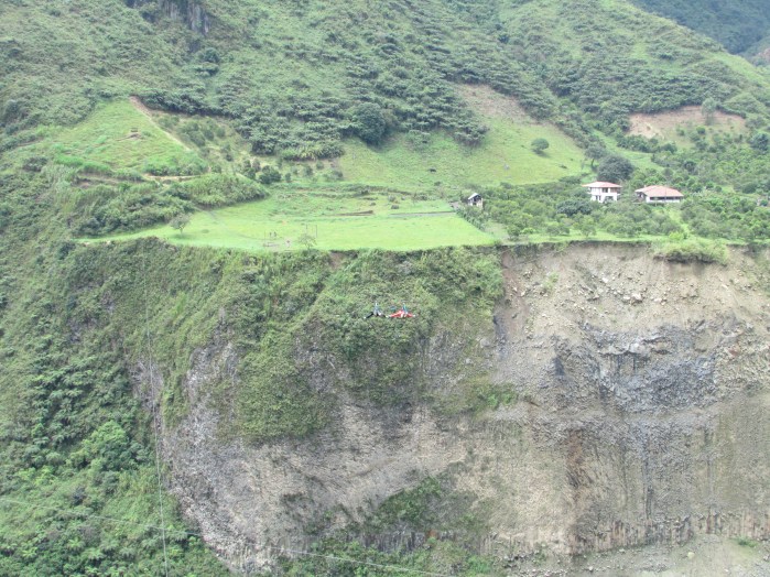 Half way across - 950ft beneath us