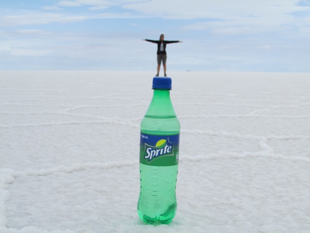 Sarah liked dancing on a bottle of sprite
